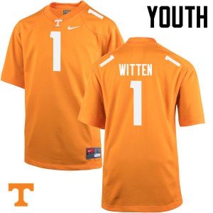Youth Tennessee Vols #1 Jason Witten Orange Player Jersey 914462-333