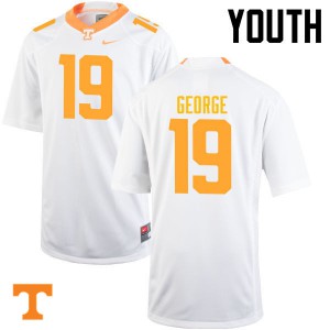 Youth Tennessee Vols #19 Jeff George White NCAA Jersey 921474-755