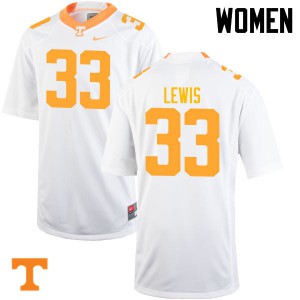 Women's Tennessee #33 Jeremy Lewis White Stitched Jersey 454347-750