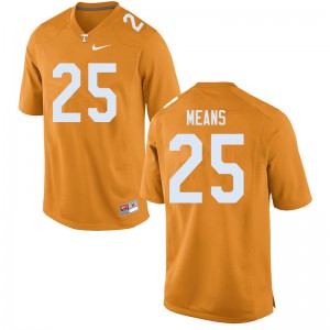 Men Tennessee Vols #25 Jerrod Means Orange Football Jerseys 477309-688