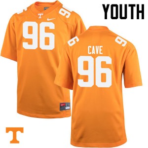 Youth Tennessee Vols #96 Joey Cave Orange Official Jerseys 428931-932