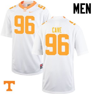 Mens Tennessee Vols #96 Joey Cave White Embroidery Jersey 971251-658