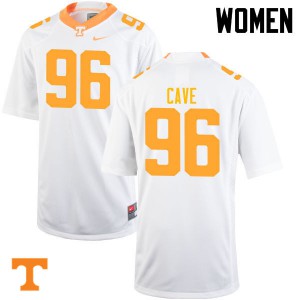 Women's Tennessee #96 Joey Cave White Embroidery Jerseys 120433-314