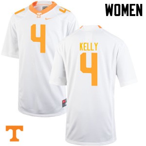 Womens Tennessee Vols #4 John Kelly White Embroidery Jersey 672618-517