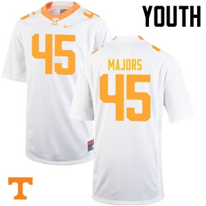 Youth Tennessee Vols #45 Johnny Majors White Stitched Jersey 513621-720