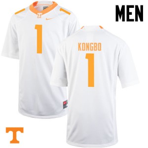 Mens Tennessee Vols #1 Jonathan Kongbo White Football Jersey 504959-980