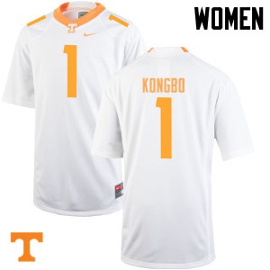 Women's Tennessee Volunteers #1 Jonathan Kongbo White NCAA Jersey 410820-344