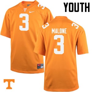 Youth Tennessee #3 Josh Malone Orange University Jersey 220546-150