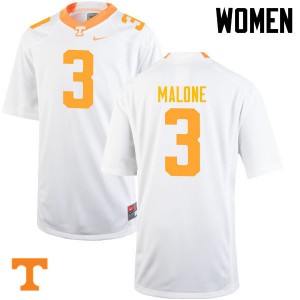 Women's Tennessee Vols #3 Josh Malone White Football Jerseys 395537-430