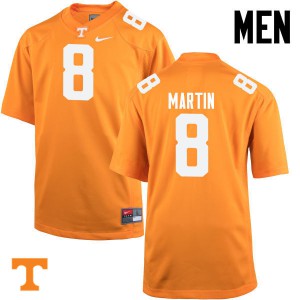 Men's Vols #8 Justin Martin Orange Stitch Jersey 409826-634