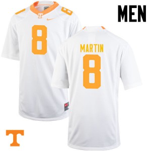 Men's Vols #8 Justin Martin White NCAA Jerseys 491438-699