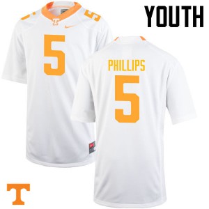 Youth UT #5 Kyle Phillips White College Jersey 987840-867
