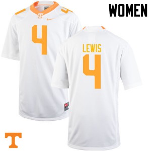 Women's Vols #4 LaTroy Lewis White NCAA Jersey 155718-317