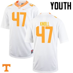 Youth Tennessee Volunteers #47 Landon Knoll White NCAA Jersey 180031-680