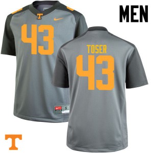 Men Tennessee Vols #43 Laszlo Toser Gray Embroidery Jersey 319323-251