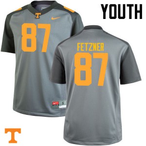Youth Tennessee Vols #87 Logan Fetzner Gray Stitched Jersey 192750-564