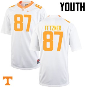 Youth Tennessee Volunteers #87 Logan Fetzner White Official Jersey 441518-359