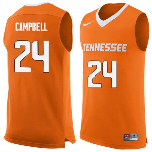 Men Tennessee Vols #24 Lucas Campbell Orange Stitch Jerseys 433000-131