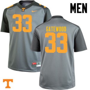 Mens Tennessee #33 MaLeik Gatewood Gray Football Jerseys 586230-240