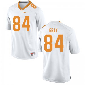 Mens Tennessee Vols #84 Maleik Gray White Embroidery Jersey 911793-533