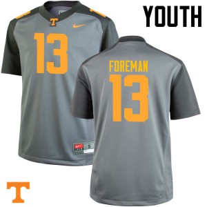 Youth Tennessee Volunteers #13 Malik Foreman Gray Player Jerseys 741025-398
