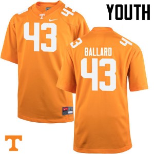 Youth Tennessee Volunteers #43 Matt Ballard Orange Stitched Jerseys 106520-368