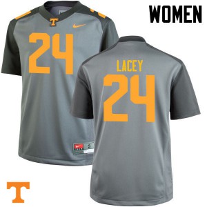Women's Vols #24 Michael Lacey Gray Embroidery Jerseys 259246-901