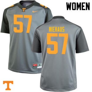 Women Tennessee Vols #57 Nathan Niehaus Gray Embroidery Jerseys 167538-391