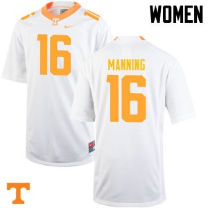 Women's Tennessee Vols #16 Peyton Manning White Football Jerseys 603179-886