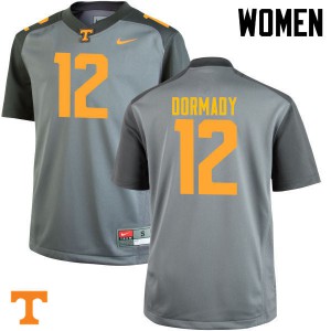 Womens Tennessee Volunteers #12 Quinten Dormady Gray Football Jerseys 628616-938
