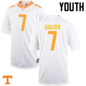 Youth Tennessee Vols #7 Rashaan Gaulden White Embroidery Jerseys 809842-410