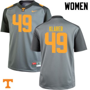 Women Tennessee Vols #49 Rudy Klarer Gray Player Jerseys 525604-889