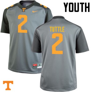 Youth Tennessee #2 Shy Tuttle Gray Embroidery Jersey 126428-161
