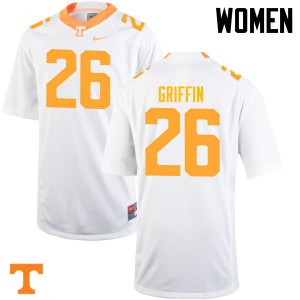 Womens Tennessee Vols #26 Stephen Griffin White Football Jersey 887251-653