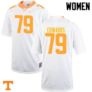 Women's Tennessee #79 Thomas Edwards White Embroidery Jerseys 992316-839