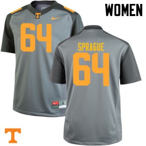 Women's Tennessee #64 Tommy Sprague Gray Stitched Jerseys 406954-252