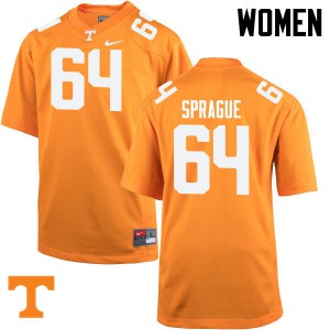 Women's Tennessee #64 Tommy Sprague Orange Official Jerseys 529076-518