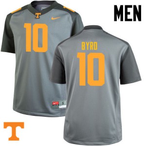 Men's Tennessee Vols #10 Tyler Byrd Gray Football Jerseys 217383-605