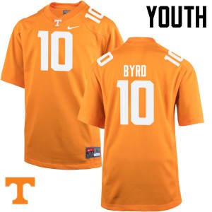 Youth Tennessee Volunteers #10 Tyler Byrd Orange Embroidery Jerseys 914794-235