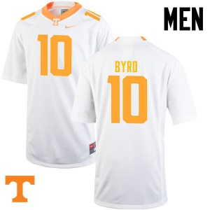 Mens Tennessee Vols #10 Tyler Byrd White Football Jerseys 939156-779