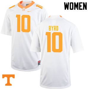 Womens Tennessee Volunteers #10 Tyler Byrd White NCAA Jersey 959444-578