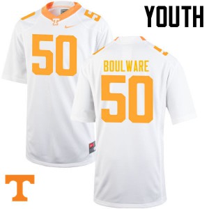 Youth Tennessee Vols #50 Venzell Boulware White High School Jersey 258142-743
