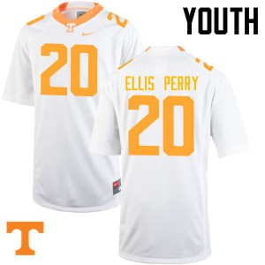 Youth UT #20 Vincent Ellis Perry White Embroidery Jerseys 499754-970