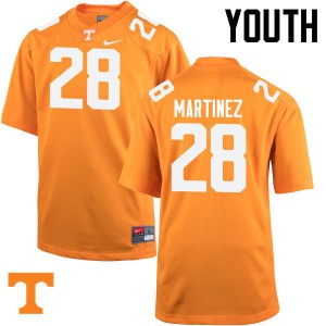 Youth Vols #28 Will Martinez Orange Football Jerseys 778630-600