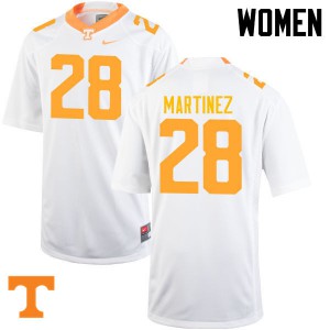 Women's Tennessee Vols #28 Will Martinez White University Jersey 513372-488