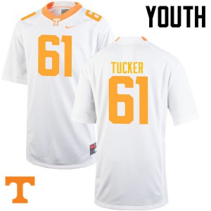 Youth Tennessee Vols #61 Willis Tucker White Embroidery Jersey 351366-419