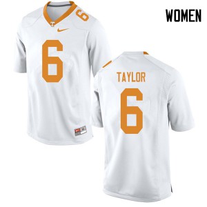Womens Tennessee Volunteers #6 Alontae Taylor White NCAA Jerseys 601338-331