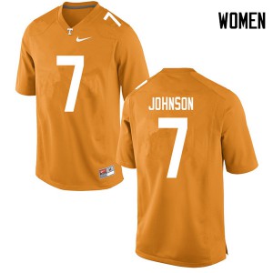 Women's Tennessee Volunteers #7 Brandon Johnson Orange Football Jerseys 553475-779