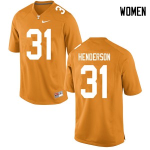 Womens Tennessee Volunteers #31 D.J. Henderson Orange College Jerseys 485347-265