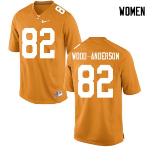 Womens UT #82 Dominick Wood-Anderson Orange Stitched Jerseys 228010-873